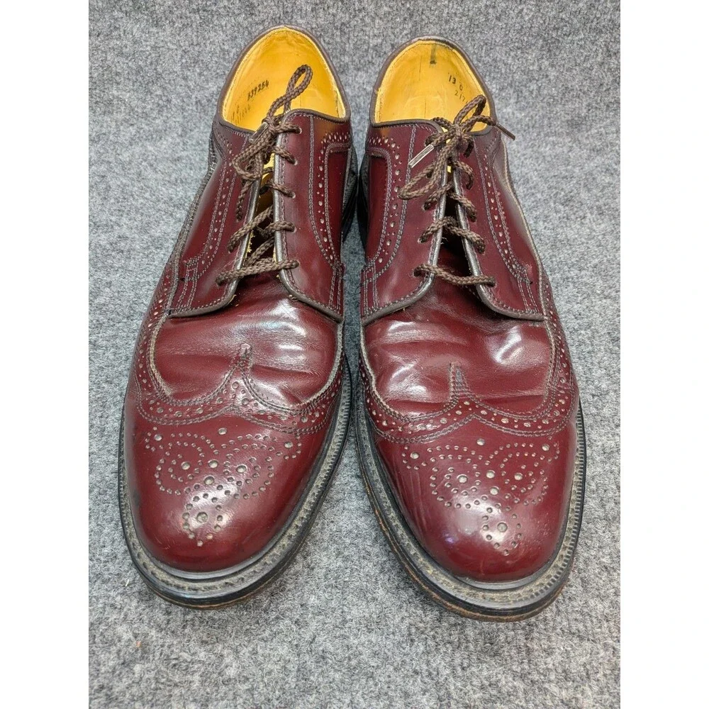 Vintage Dexter USA Longwing Wingtip Oxfords Mens 13 C Burgundy Oxblood...